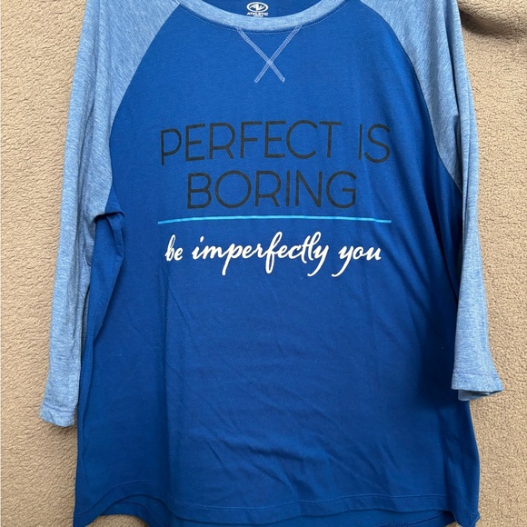 Athletic Works Tops - Blue Graphic Tee with Motivational Text